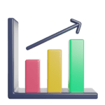 Icon of a bar chart with each bar increasing